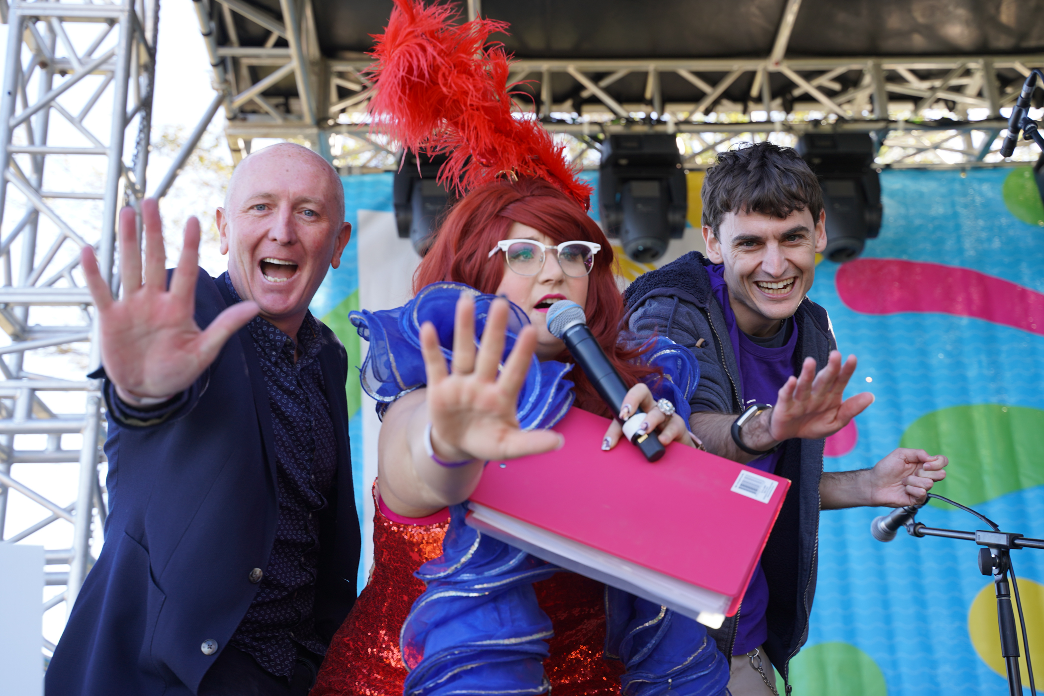 Minister Dawson with Famous Sharon and Ben Cox (the founder of Cahoots in Concert)